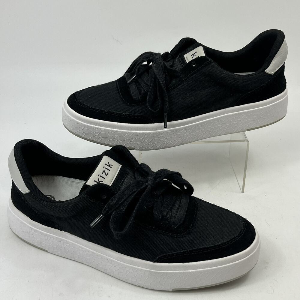 Kizik HandsFree Sneaker Womens Sz8 Mens 6.5 Black Canvas Low Top Casual Prague